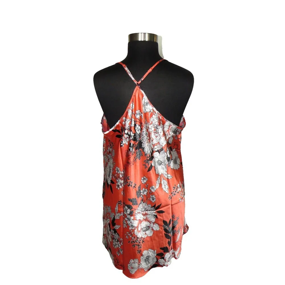 Secret Treasures Floral Satin Chemise & Black Kimono Style Robe, Plus Size 3X - Picture 7 of 11